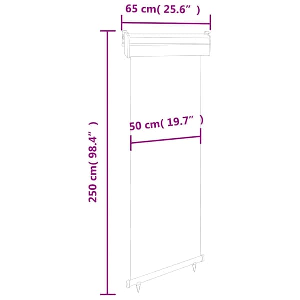 vidaXL Balkongmarkis 65x250 cm brun Brun