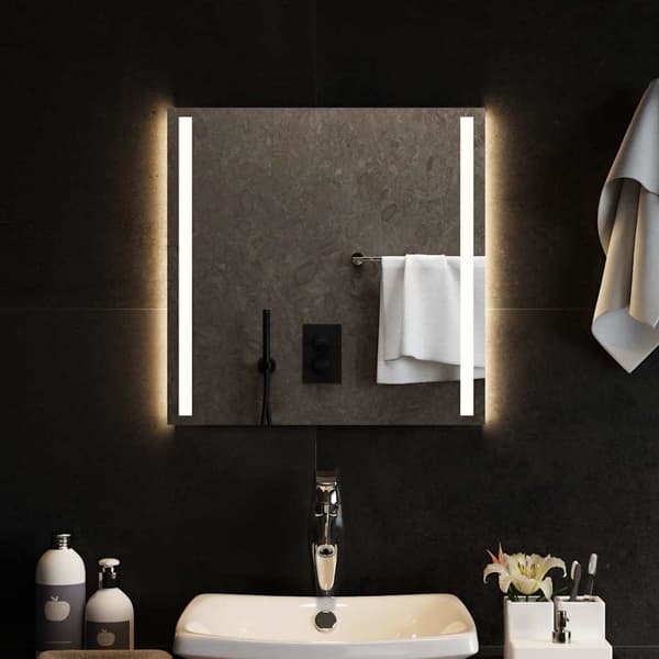 vidaXL Badrumsspegel LED 50x50 cm Transparent