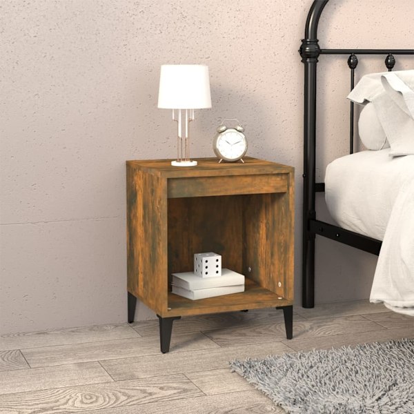 vidaXL Sängbord 2 st Rökfärgad ek 40x35x50 cm Brun