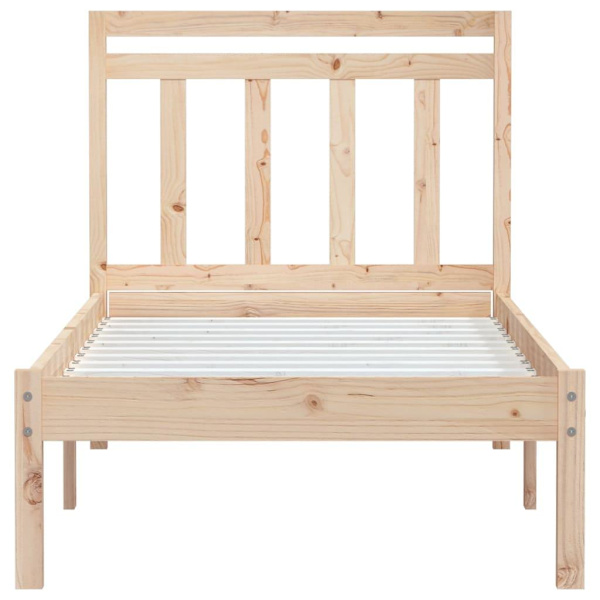 vidaXL Sängram massivt trä 75x190 cm Brun