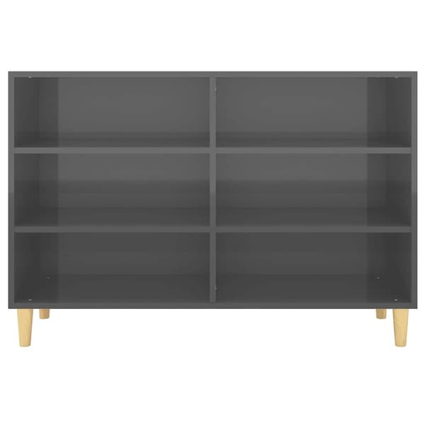 vidaXL Skänk grå högglans 103,5x35x70 cm konstruerat trä grå
