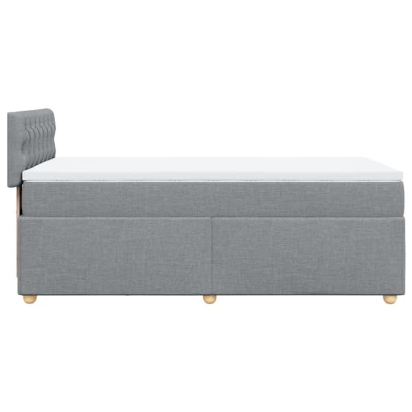vidaXL Ramsäng med madrass ljusgrå 100x200 cm tyg Grå