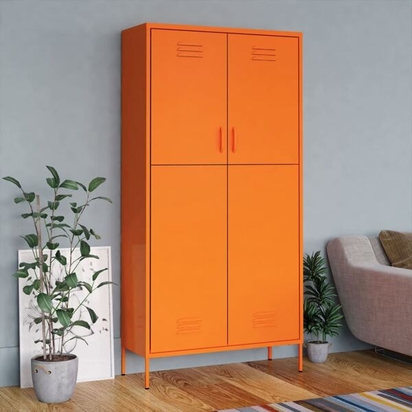 vidaXL Garderob 90x50x180 cm Orange stål Orange