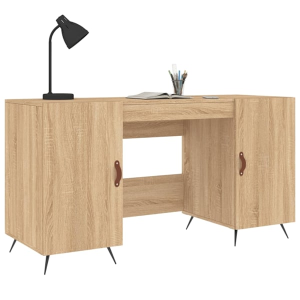 vidaXL Skrivbord sonoma-ek 140x50x75 cm konstruerat trä Brun