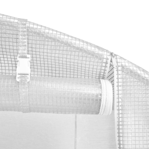 vidaXL Växthus med stålram vit 54 m² 18x3x2 m Vit