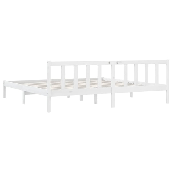 vidaXL Sängram vit massiv furu 200x200 cm Vit
