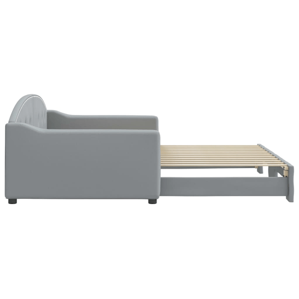 vidaXL Dagbädd utdragbar ljusgrå 100x200 cm tyg Grå