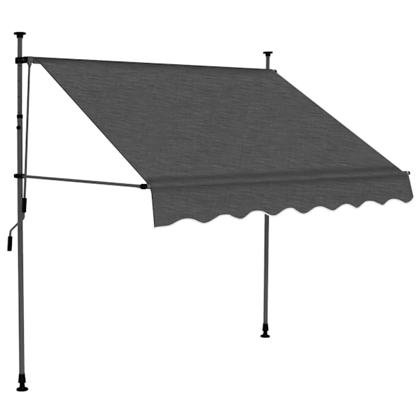 vidaXL Markis manuellt infällbar med LED 150 cm antracit Antracit