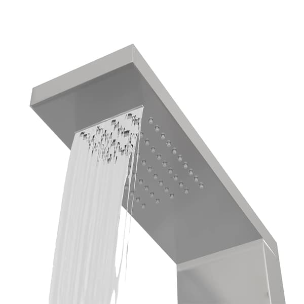 vidaXL Duschpanelsystem rostfritt stål fyrkantig Silver