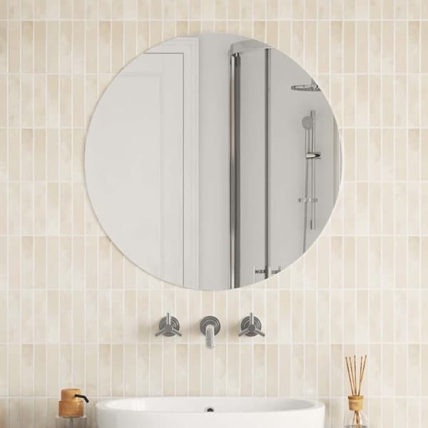 vidaXL Väggspegel rund 70 cm glas Silver