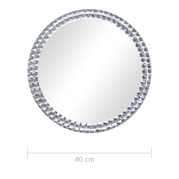vidaXL Väggspegel 40 cm härdat glas Silver