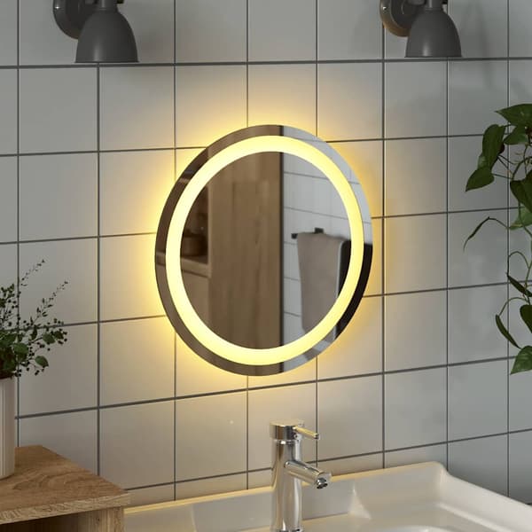 vidaXL Badrumsspegel LED 40 cm rund Transparent