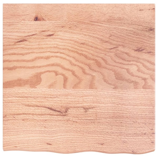 vidaXL Bordsskiva ljusbrun 60x60x2 cm behandlad massiv ek Brun
