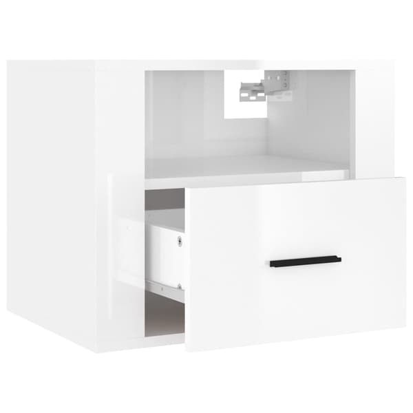 vidaXL Väggmonterade sängbord 2 st vit högglans 50x36x40cm Vit
