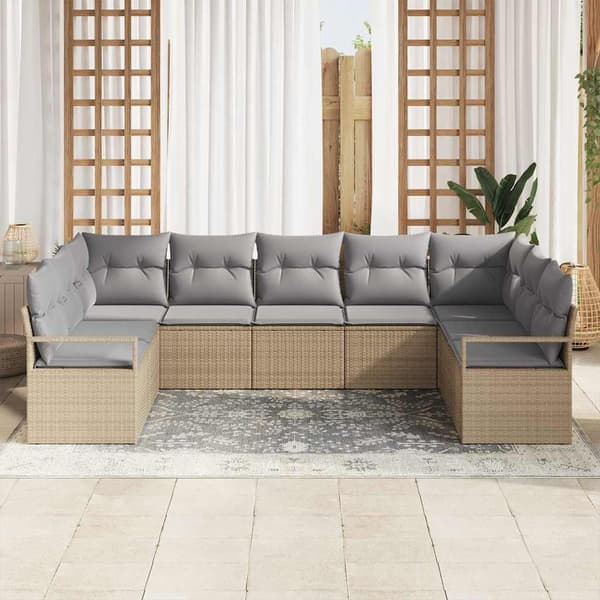 vidaXL Soffset 7 st Beige konstrotting Beige