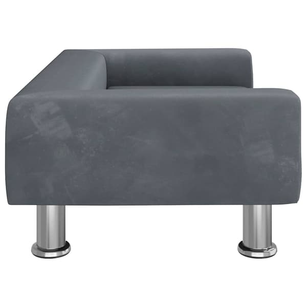 vidaXL Hundbädd mörkgrå 70x45x26,5 cm sammet Grå