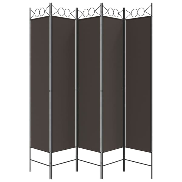 vidaXL Rumsavdelare 5 paneler brun 200x200 cm tyg Brun