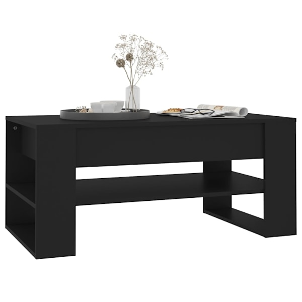 vidaXL Soffbord svart 102x55x45 cm konstruerat trä Svart