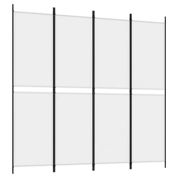 vidaXL Rumsavdelare 4 paneler vit 200x200 cm tyg Vit