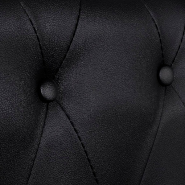 vidaXL Soffa Chesterfield i svart konstläder 2-sitsig Svart
