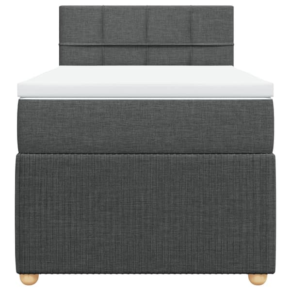 vidaXL Ramsäng med madrass mörkgrå 100x200 cm tyg Grå