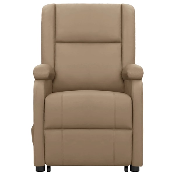 vidaXL Massagefåtölj med uppresningshjälp cappuccino konstläder Brun