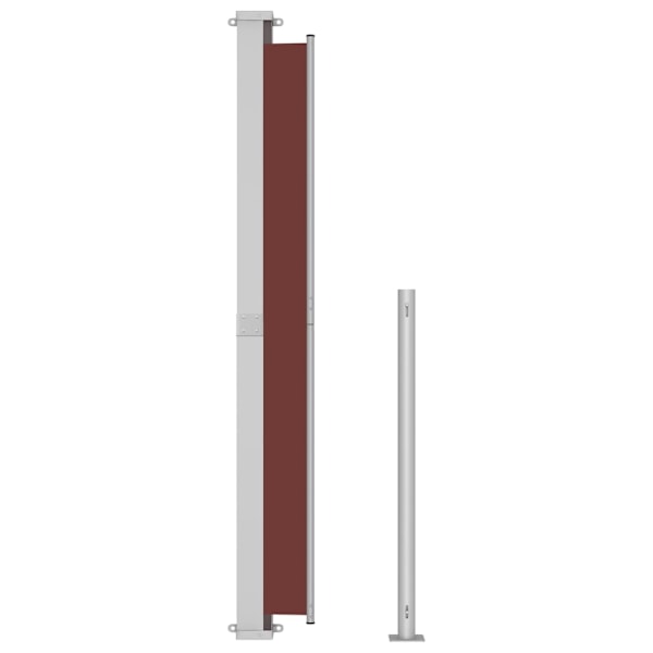 vidaXL Infällbar sidomarkis 200x500 cm brun Brun