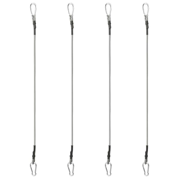vidaXL Rep med karbinhake 4 st gummi Silver