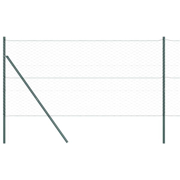 vidaXL Hexagonalt staket markfäste 100 x 1 m PVC-belagda stål Grå Mesh Grå
