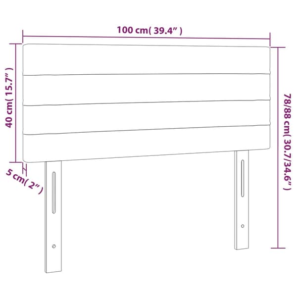 vidaXL Sänggavel ljusgrå 100x5x78/88 cm sammet Grå