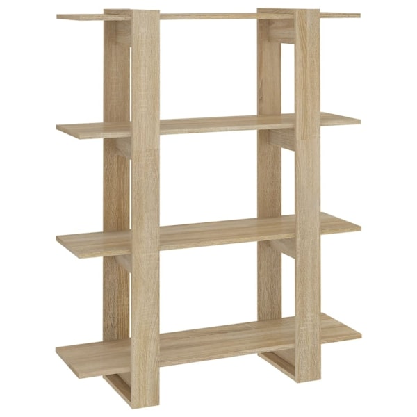 vidaXL Bokhylla/Rumsavdelare sonoma-ek 100x30x123,5 cm Brun