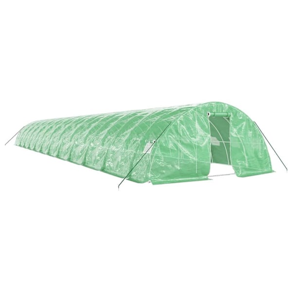 vidaXL Växthus med stålram grön 120 m² 24x5x2,3 m Grön