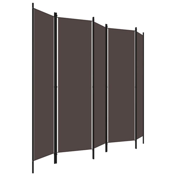 vidaXL Rumsavdelare 5 paneler brun 250x180 cm Brun