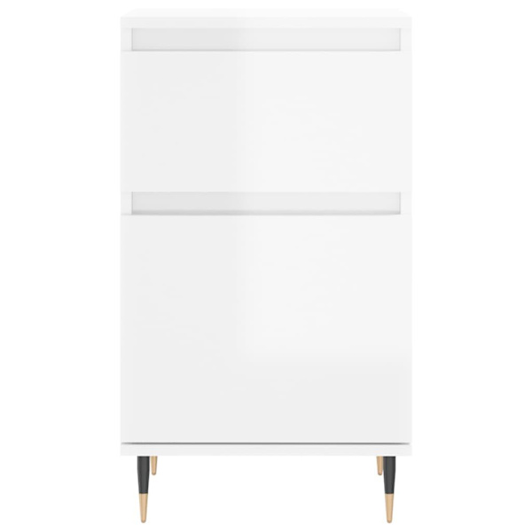 vidaXL Byråer 2 st vit högglans 40x35x70 cm konstruerat trä Vit