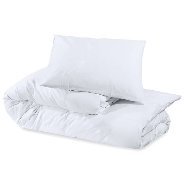 vidaXL Bäddset vit 140x200 cm bomull Vit