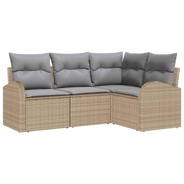 vidaXL Trädgårdsoffset Beige konstrotting Beige