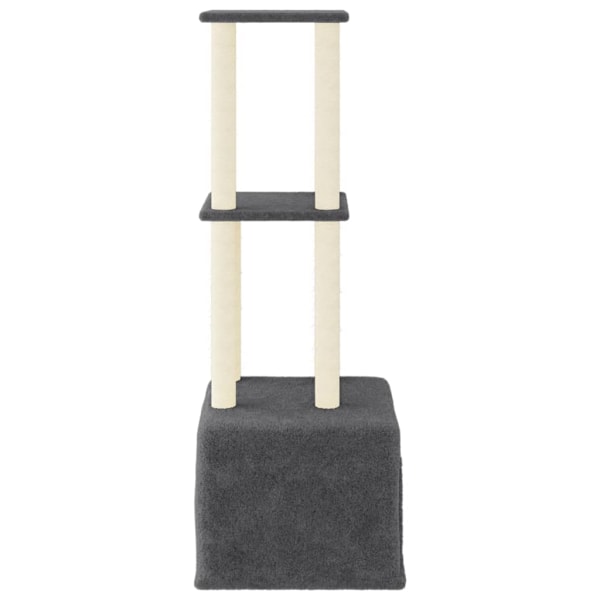 vidaXL Klösträd med sisalpelare mörkgrå 133,5 cm Grå
