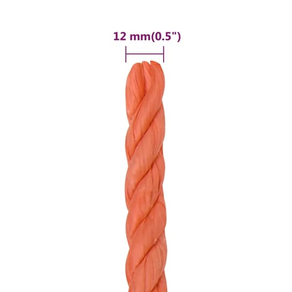vidaXL Rep orange 12 mm 25 m polypropylen Orange