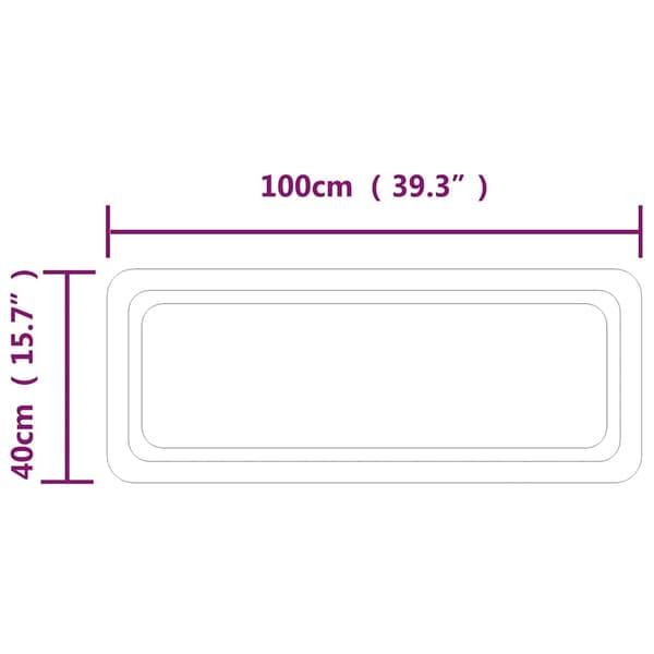 vidaXL Badrumsspegel LED 100x40 cm Transparent
