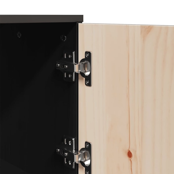 vidaXL Vitrinskåp svart 67x40x108,5 cm massiv furu Svart