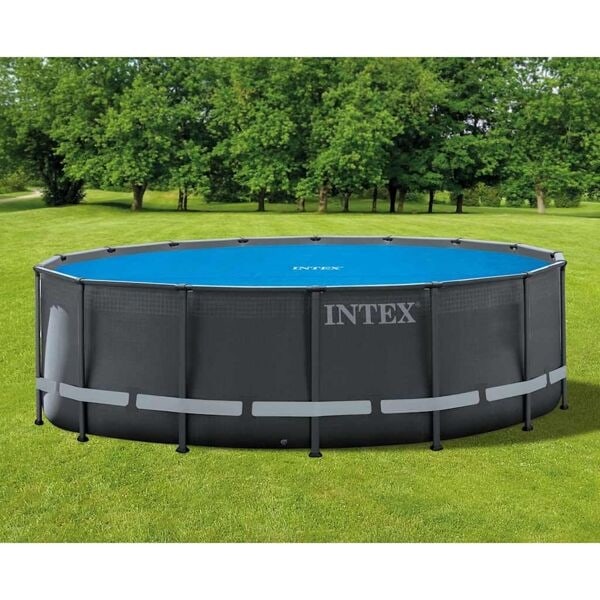 INTEX Poolöverdrag solenergi blå 470 cm polyeten Blå