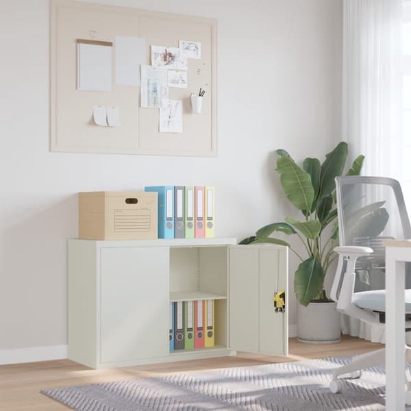 vidaXL Dokumentskåp ljusgrå 90x40x70 cm stål Grå