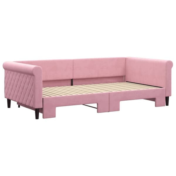 vidaXL Dagbädd utdragbar rosa 100x200 cm sammet Rosa