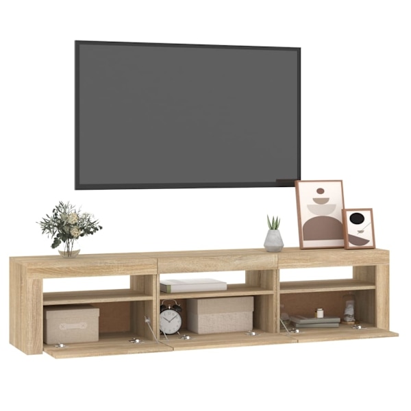 vidaXL Tv-bänk med LED-belysning sonoma ek 180x35x40 cm Brun