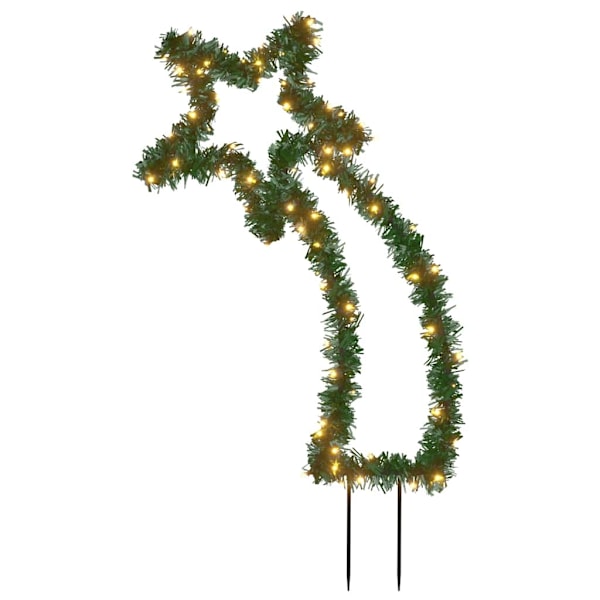 vidaXL Julmeteor med spett 80 LEDs 62 cm Grön