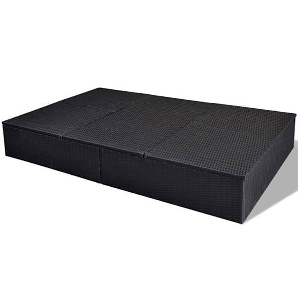 vidaXL Solsäng Poly Rattan Svart Svart