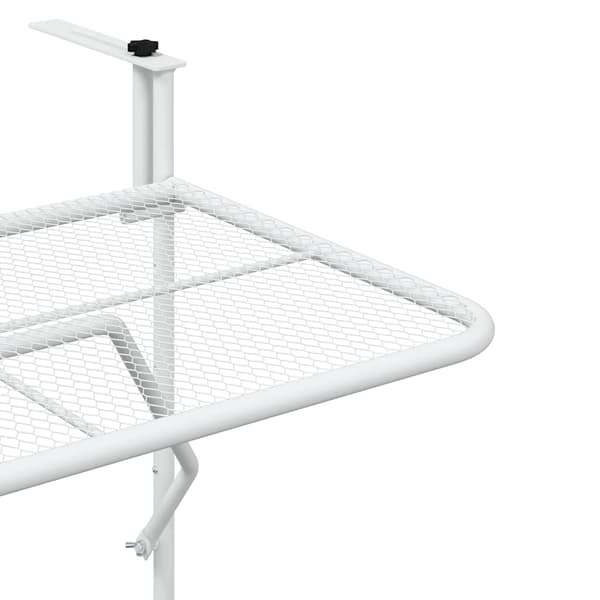 vidaXL Balkongbord vit 60x40 cm stål Vit