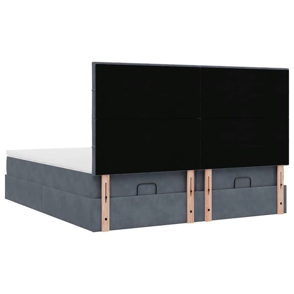 vidaXL Ottoman sängram med madrasser mörkgrå 180x200 cm sammet Grå