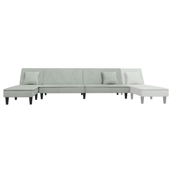 vidaXL L-formad bäddsoffa ljusgrå 255x140x70 cm sammet Grå