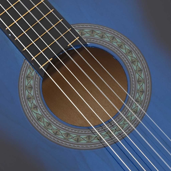 vidaXL Klassisk gitarr för nybörjare blå 4/4 39" amerikansk lind Blå